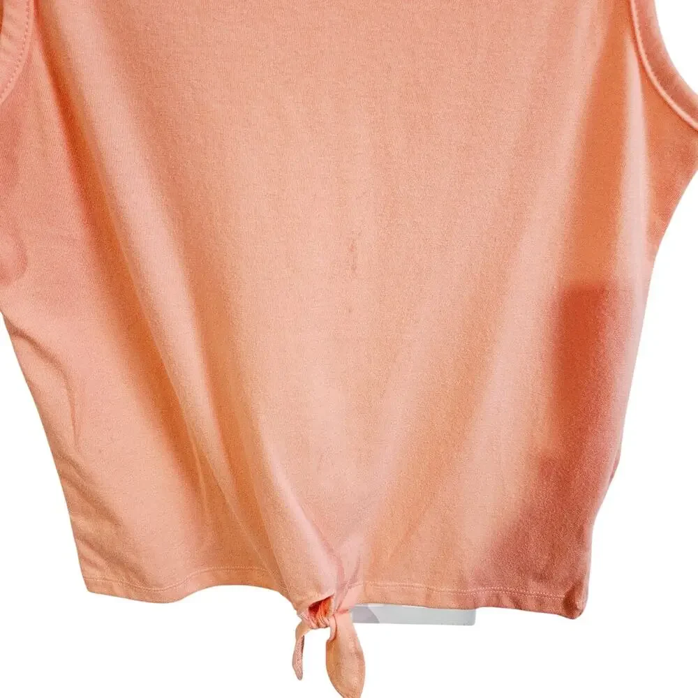 Children's Place Girls Size M 7/8 Tie Bottom Tank Top Pastel Peach Summer Casual